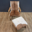 Unique Goat Skin Chair & Stool Tan