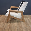 Unique Goat Skin Chair & Stool Black/White