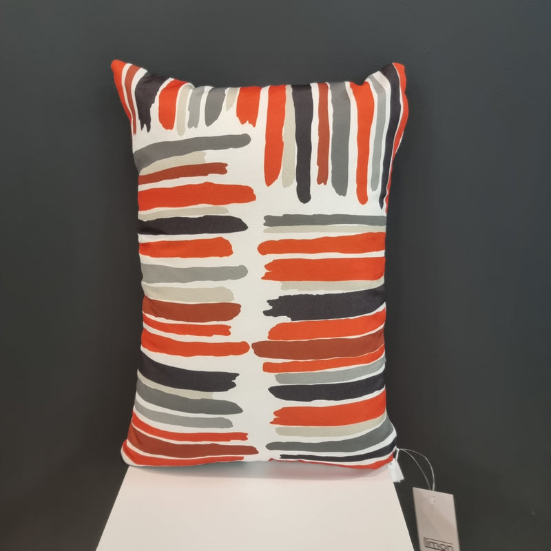 Painted Stripe Cushion Rust