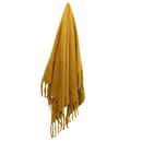 Solid Fringed Mustard Throw