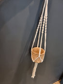 Macrame Hanging Cement Basket Planter