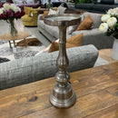 Large Julia candleholder - raw nickel