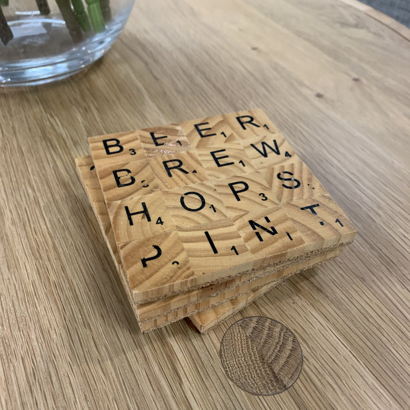 Coasters Set of 4 - Scrabble 4 words