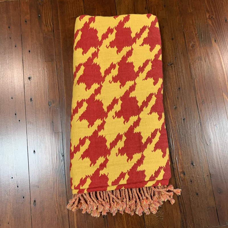 Houndstooth Throw - Flame