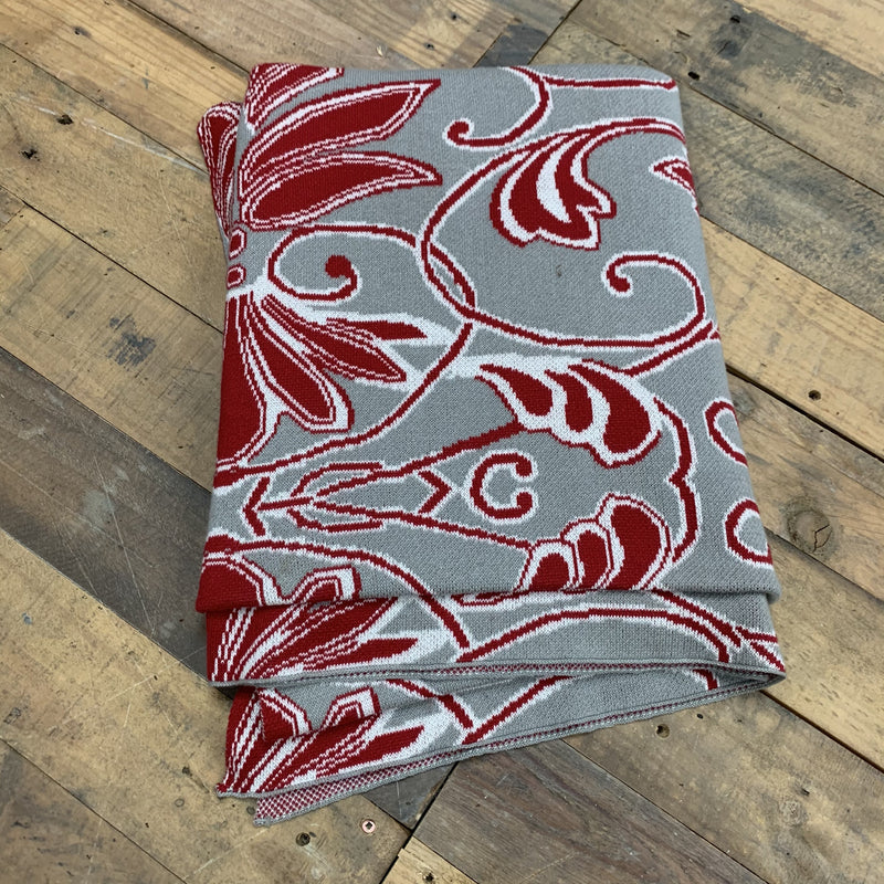 Micah Throw -Taupe and Red