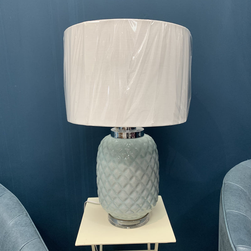 Table lamp with jade pineapple base
