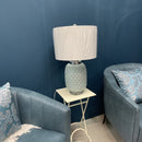 Table lamp with jade pineapple base