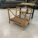 Rattan and wooden magazine holder