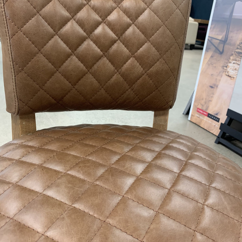 Frredo Tan Leather Dining Chair