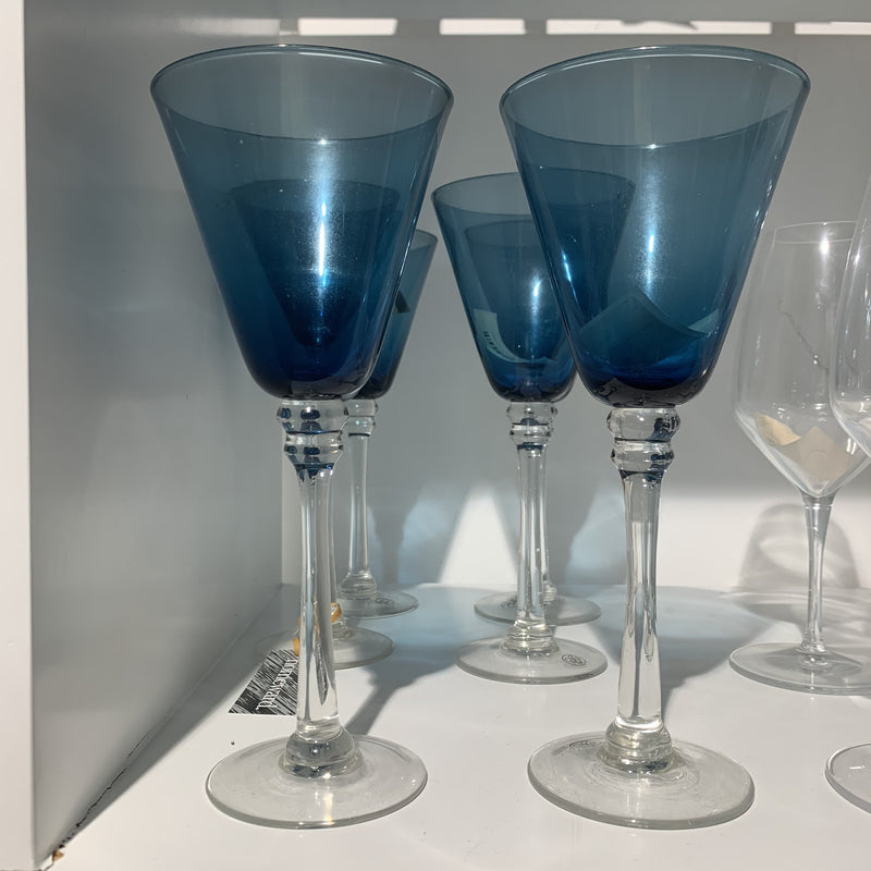 Cobalt blue wine glass