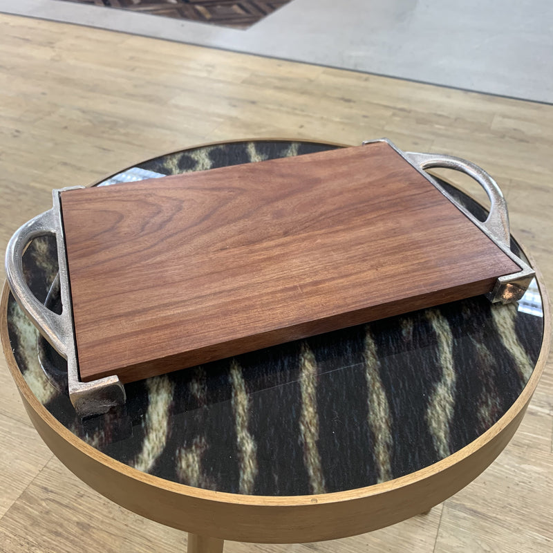 Alumenti wooden tray with Aluminium handles