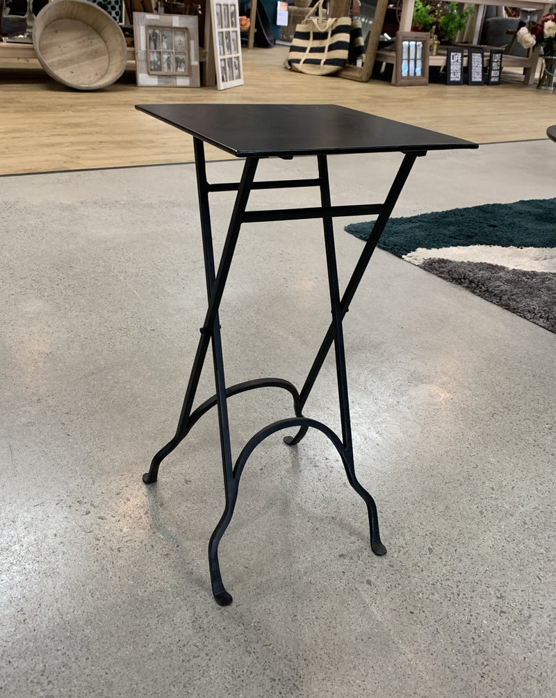 Metal  Folding Square Side Table Black