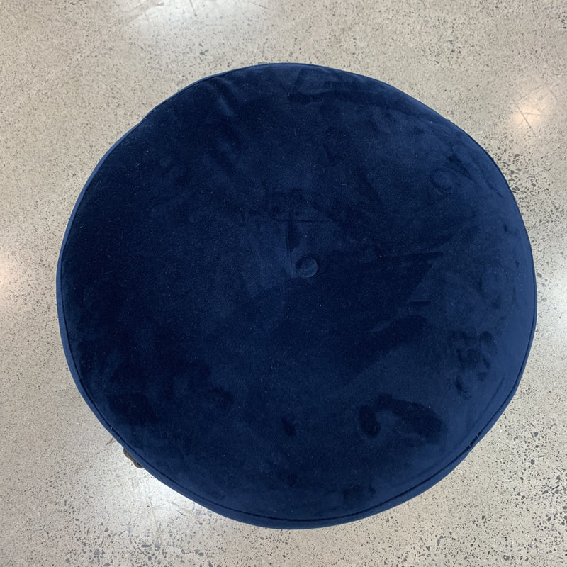 Footstool - dark blue velvet