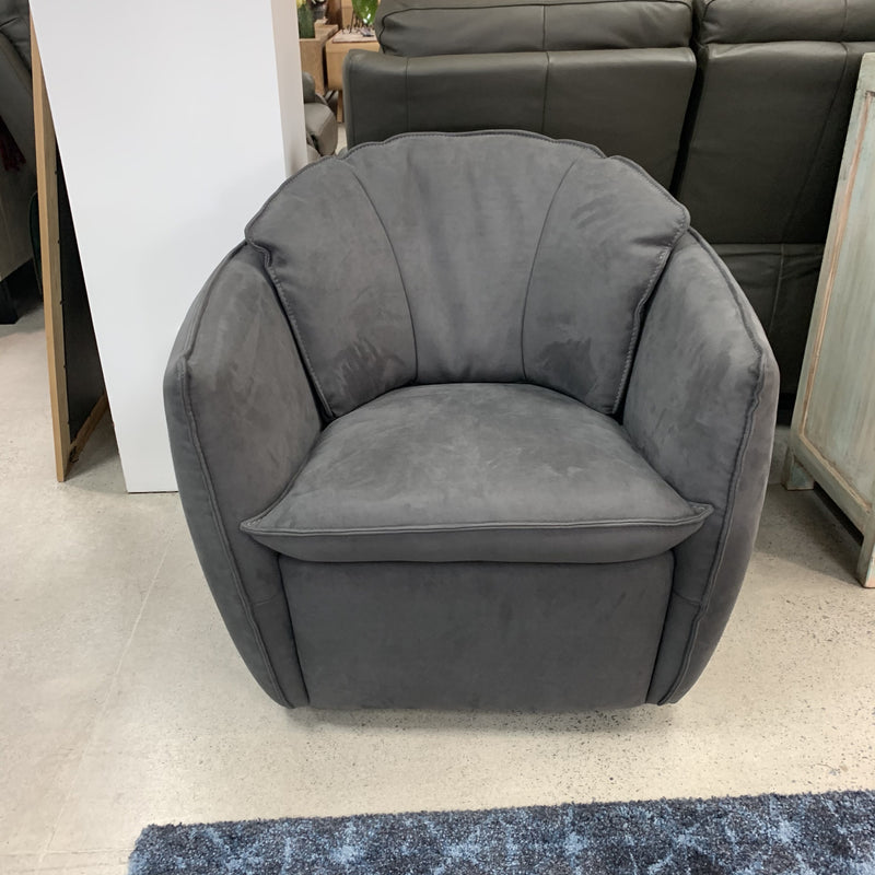 Shelly Chair in Grey Suede Fabric