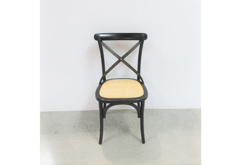 Oriental Black Iron Crossback Chair